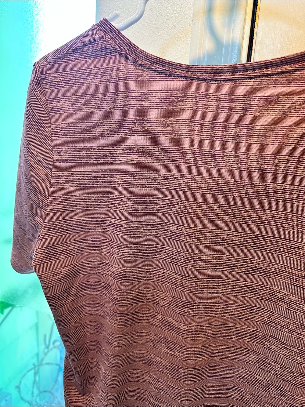 Nike Dri-FIT V-Neck Short Sleeve Top — Mauve Pink - Picture 5 of 9
